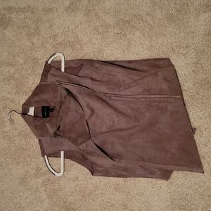 Bcbg maxazaria faux suede jacket vest sz M brown
